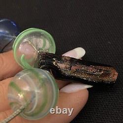 Studio Artisan Hand Made Estate Sterling Silver & Hand Blown Glass Necklace 16