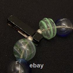 Studio Artisan Hand Made Estate Sterling Silver & Hand Blown Glass Necklace 16