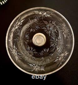 Stunning Antique Sterling & Cut Glass Covered & Domed Butter Plate Dish