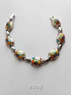 Stunning Vintage Alan K 7 1/2 Millefiori Murano Art Glass Sterling Silver