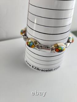 Stunning Vintage Alan K 7 1/2 Millefiori Murano Art Glass Sterling Silver