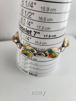 Stunning Vintage Alan K 7 1/2 Millefiori Murano Art Glass Sterling Silver