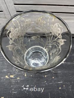Stunning Vintage Art Nouveau Sterling Silver Overlay Glass Flower Vase 1921 RARE