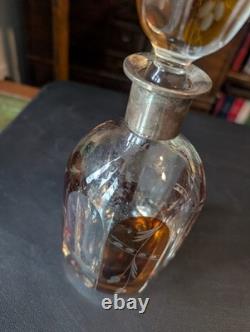 Swedish GAB Sterling Silver Mounted Cut Glass Decanter 1947-48 Scandinavian MCM