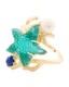 Tagliamonte Gold Plated Sterling Silver Glass Starfish Ring Made In Italy (s. 10)