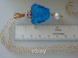 TAGLIAMONTE Necklace YGP/SS Medusa Venetian Cameo+Amethyst+Pearl enhancer bale