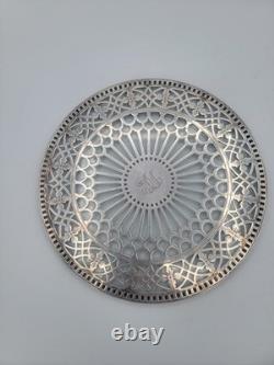 TIFFANY & CO Trivet Antique Edwardian Classical American Sterling Silver Glass