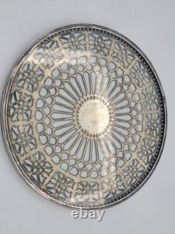 TIFFANY & CO Trivet Antique Edwardian Classical American Sterling Silver Glass