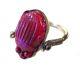 Tiffany Glass Red Favrille Scarab Sterling Silver Ring Lc Tiffany