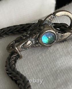 TROLLBEAD Dichroic Glass Lock Sterling Silver Bracelet w Charm Retired AUTHENTIC