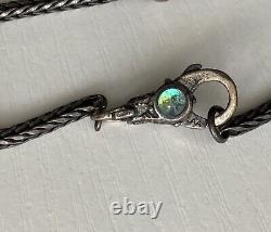 TROLLBEAD Dichroic Glass Lock Sterling Silver Bracelet w Charm Retired AUTHENTIC