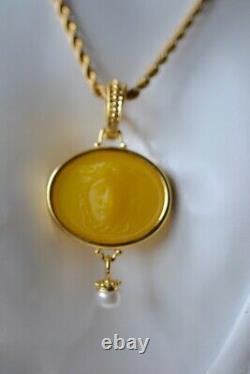 Tagliamonte 925ssygppendantvenetian Cameomedusaenhancerrare Yellowpearl