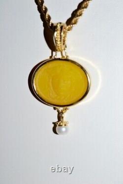 Tagliamonte 925ssygppendantvenetian Cameomedusaenhancerrare Yellowpearl