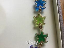 Tagliamonte Star Fish Green / Blue / Gold Necklace, 925 Silver, Italy, like new