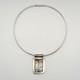 Taxco Mexico Dichroic Glass Collar Necklace 925 Sterling Silver Signed Vintage