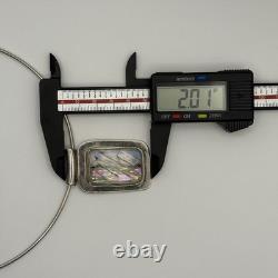 Taxco Mexico Dichroic Glass Collar Necklace 925 Sterling Silver Signed Vintage