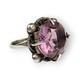 Taxco Purple Glass Sterling Cocktail Ring Mexico 925 Silver 1930s/ 40s Vtg 6.75