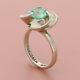 Taxco Mexico Sterling Silver Vintage Round-cut Aqua Uranium Glass Ring Size 5