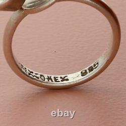 Taxco mexico sterling silver vintage round-cut aqua uranium glass ring size 5