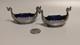 Theodor Olsen Norway Sterling Silver Cobalt Glass Viking Ship Salt Dish Cellar