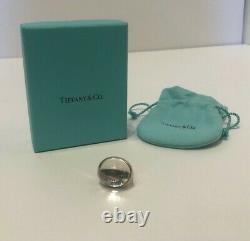 Tiffany & Co. Elsa Peretti Cabochan Glass Silver Ring Peretti Size 7