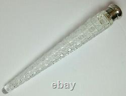 Tiffany & Co. Sterling Silver & Abp Cut Glass Large Lay Down Perfume Bottle