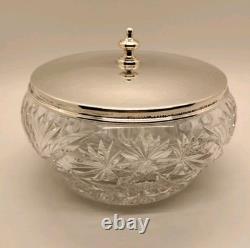 Tiffany & Co. Sterling Silver & Cut Glass Covered Dish Pattern 18671