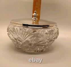 Tiffany & Co. Sterling Silver & Cut Glass Covered Dish Pattern 18671