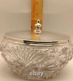 Tiffany & Co. Sterling Silver & Cut Glass Covered Dish Pattern 18671