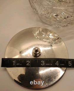 Tiffany & Co. Sterling Silver & Cut Glass Covered Dish Pattern 18671