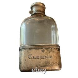 Tiffany & Co Sterling Silver Cut Glass Flask Art Deco Antique Vintage Monogram