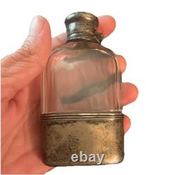 Tiffany & Co Sterling Silver Cut Glass Flask Art Deco Antique Vintage Monogram