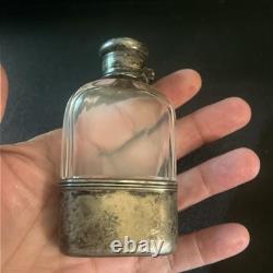 Tiffany & Co Sterling Silver Cut Glass Flask Art Deco Antique Vintage Monogram