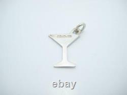 Tiffany & Co. Sterling Silver Martini Glass Charm Pendant Pouch A