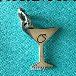 Tiffany & Co. Sterling Silver Martini Glass Olive Charm with925 Spring Ring Clasp