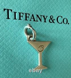 Tiffany & Co. Sterling Silver Martini Glass Olive Charm with925 Spring Ring Clasp
