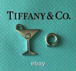 Tiffany & Co. Sterling Silver Martini Glass Olive Charm with925 Spring Ring Clasp