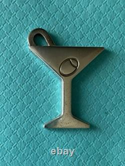 Tiffany & Co. Sterling Silver Martini Glass Olive Charm with925 Spring Ring Clasp
