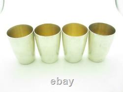 Tiffany & Co. Sterling Silver Set Of Four Shot Glasses Gold Wash Interior A