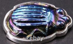 Tiffany & Co. Sterling Silver and Favrile Glass Scarab Beetle Brooch, 20 grams