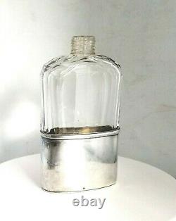 Tiffany & Co Sterling Union Silver Cup And Crystal Glass Whiskey Liquor Flask