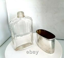 Tiffany & Co Sterling Union Silver Cup And Crystal Glass Whiskey Liquor Flask