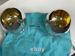 Tiffany & Co. W. Germany Wine Glass Sterling Silver Pair Set Brandy