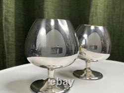 Tiffany & Co. W. Germany Wine Glass Sterling Silver Pair Set Brandy