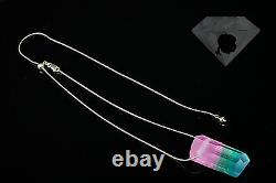 Tourmaline Crystal Artisan Art Glass Jeremy Sinkus Sterling Pendant Necklace