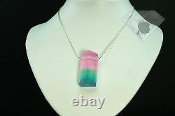 Tourmaline Crystal Artisan Art Glass Jeremy Sinkus Sterling Pendant Necklace