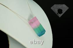 Tourmaline Crystal Artisan Art Glass Jeremy Sinkus Sterling Pendant Necklace