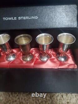 Towle Sterling Silver Cordial Cups / Shot Glass Set of 6 with Original Box