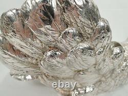 Traditional Swan Bird with Glass Liner Large Centerpiece German Sterling Silver