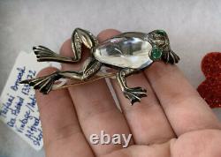 Trifari Jelly Belly Frog brooch Vintage 1943 Alfred Philippe Sterling D. P. 135172